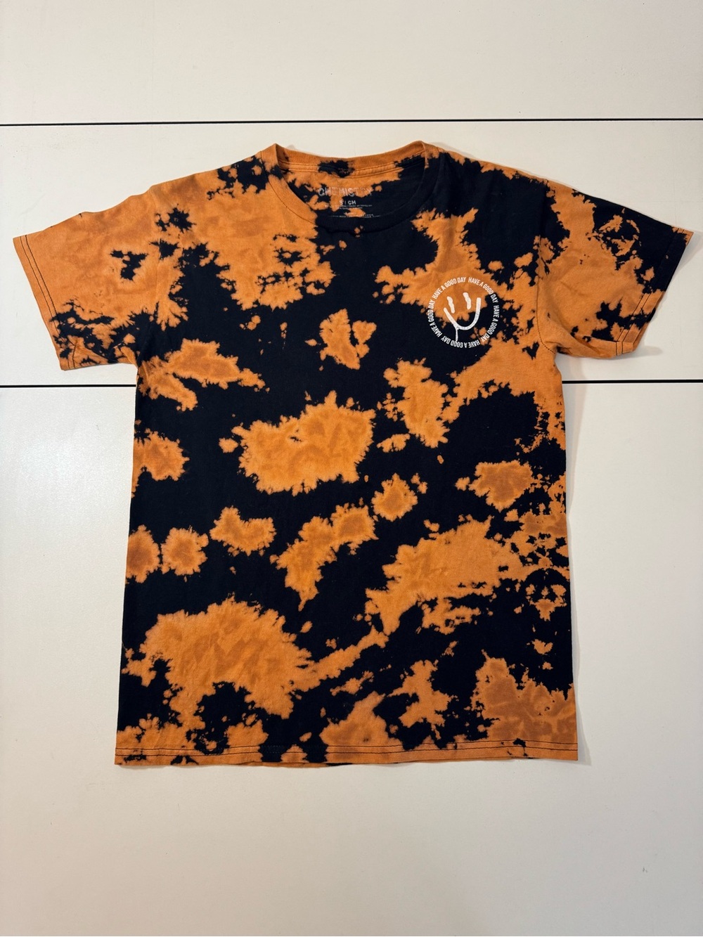Chemistry Orange & Black Tie-Dye Short Sleeve Tee